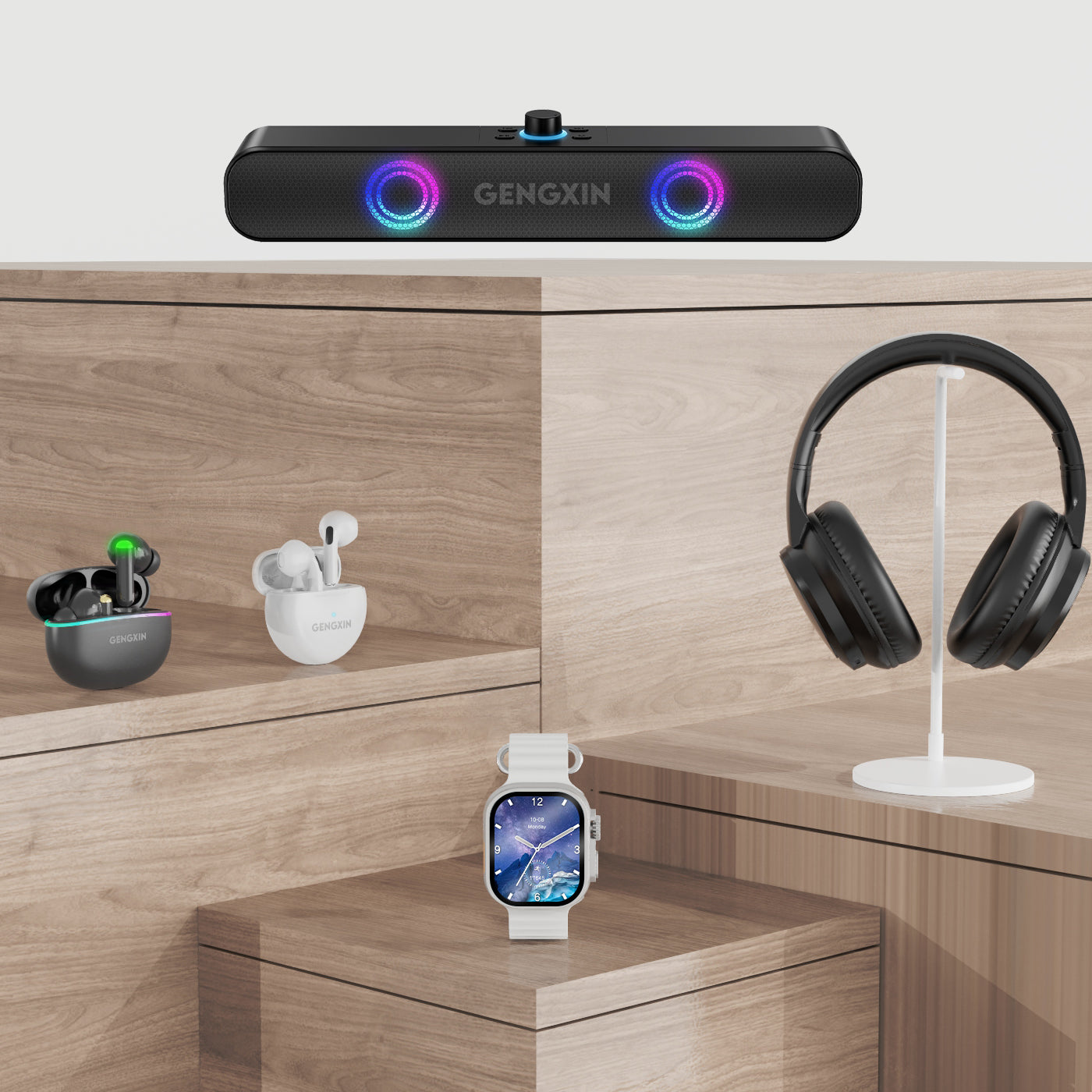 Linea 2: Audifono & Bocina & Reloj