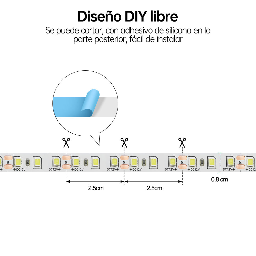 GENGXIN® Tira de LED 12V 2835/120P 5M-SIN SILICON