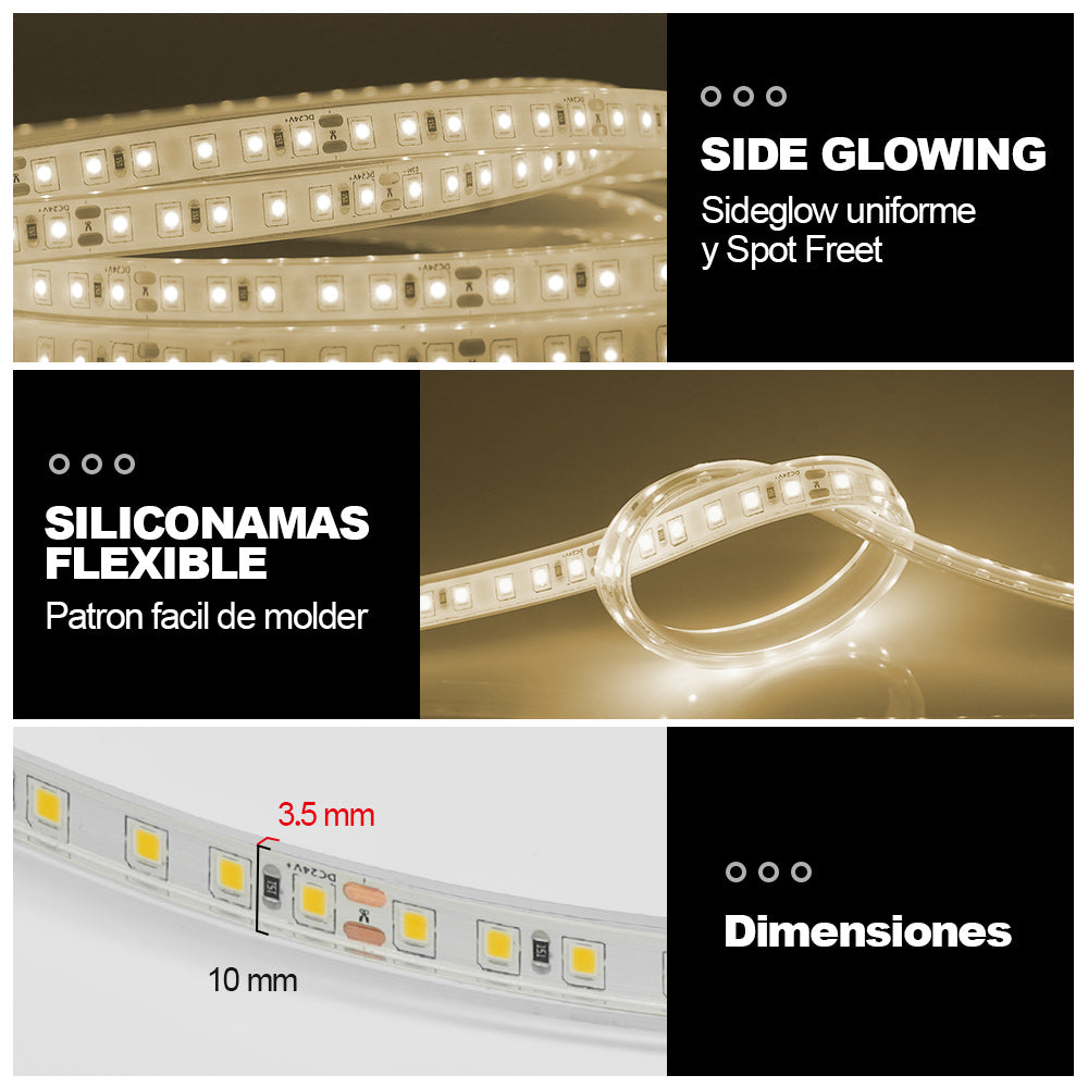 GENGXIN® Tira de LED Flex Sumergible 24V 2835/120P 10Mts
