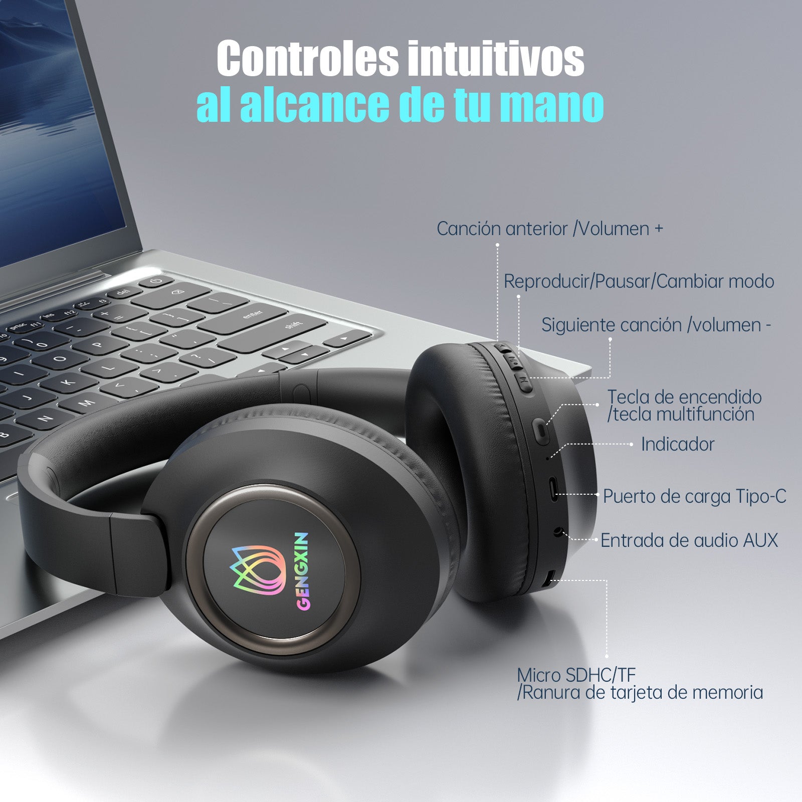 GENGXIN® Audifonos Inalambricos GX-H02 - (Sólo para exhibición)