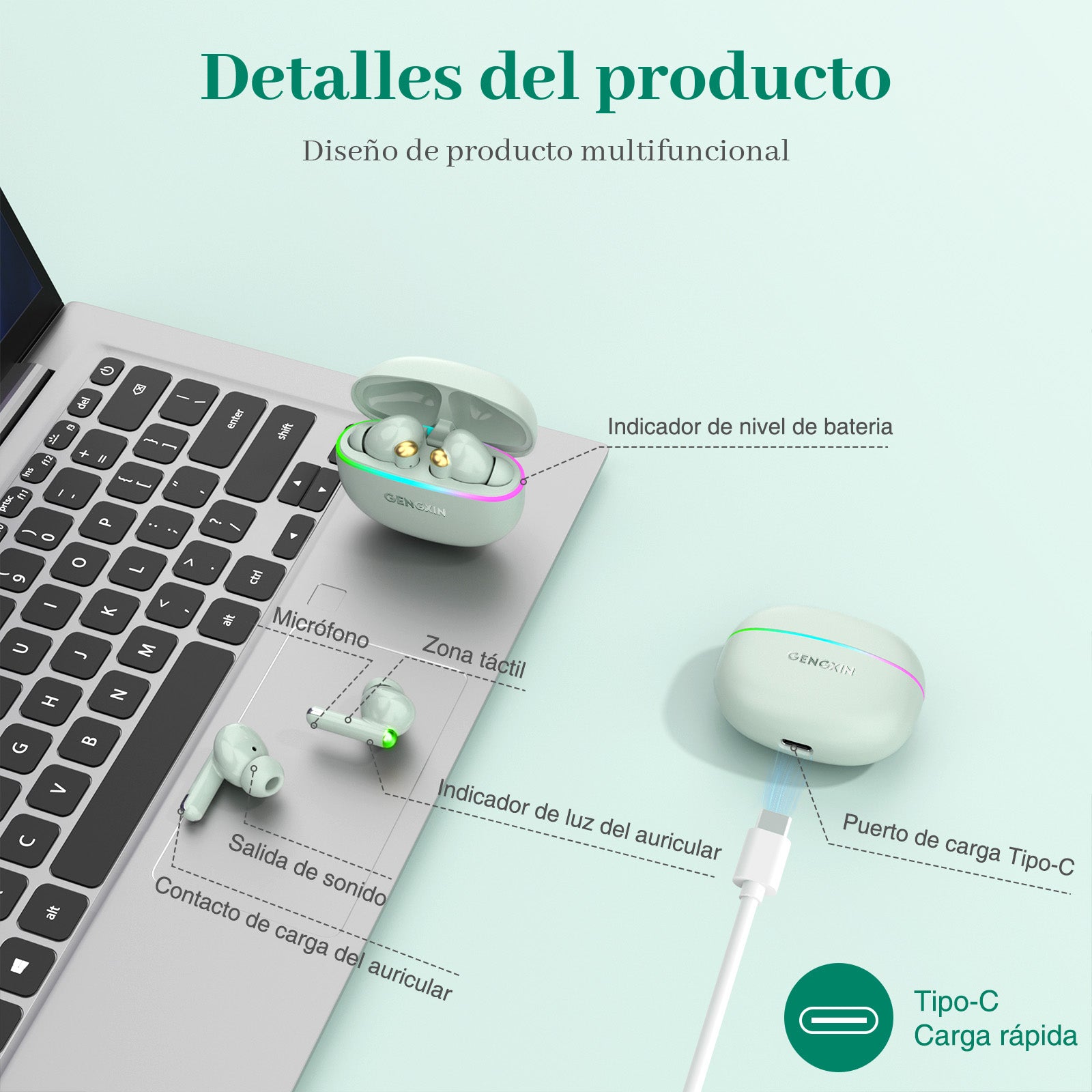 GENGXIN® Audifonos Inalambricos GX-T06