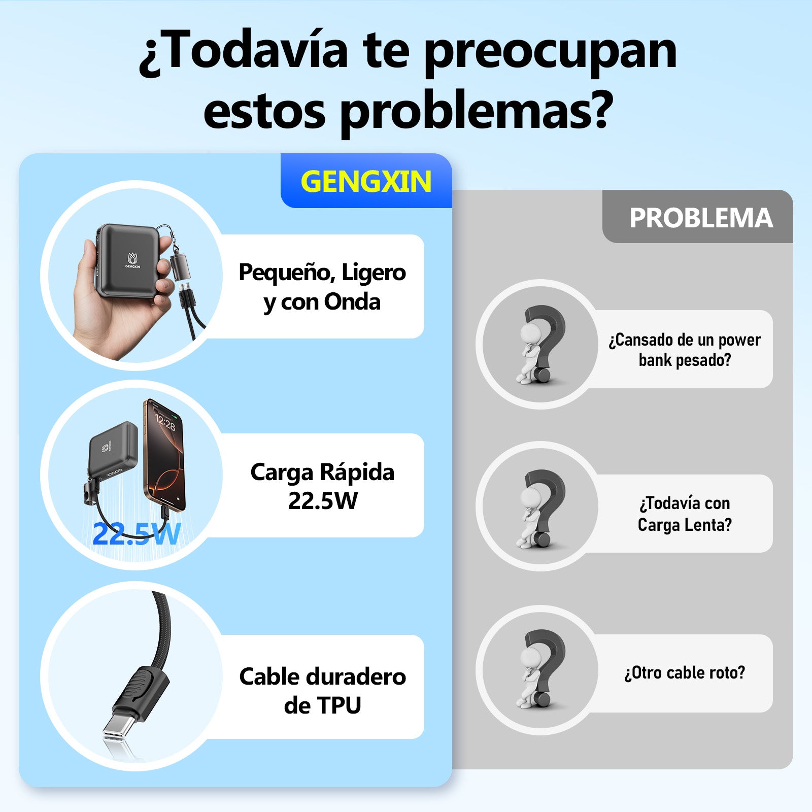 GENGXIN® Powerbank-GX-PD10F - (Sólo para exhibición)