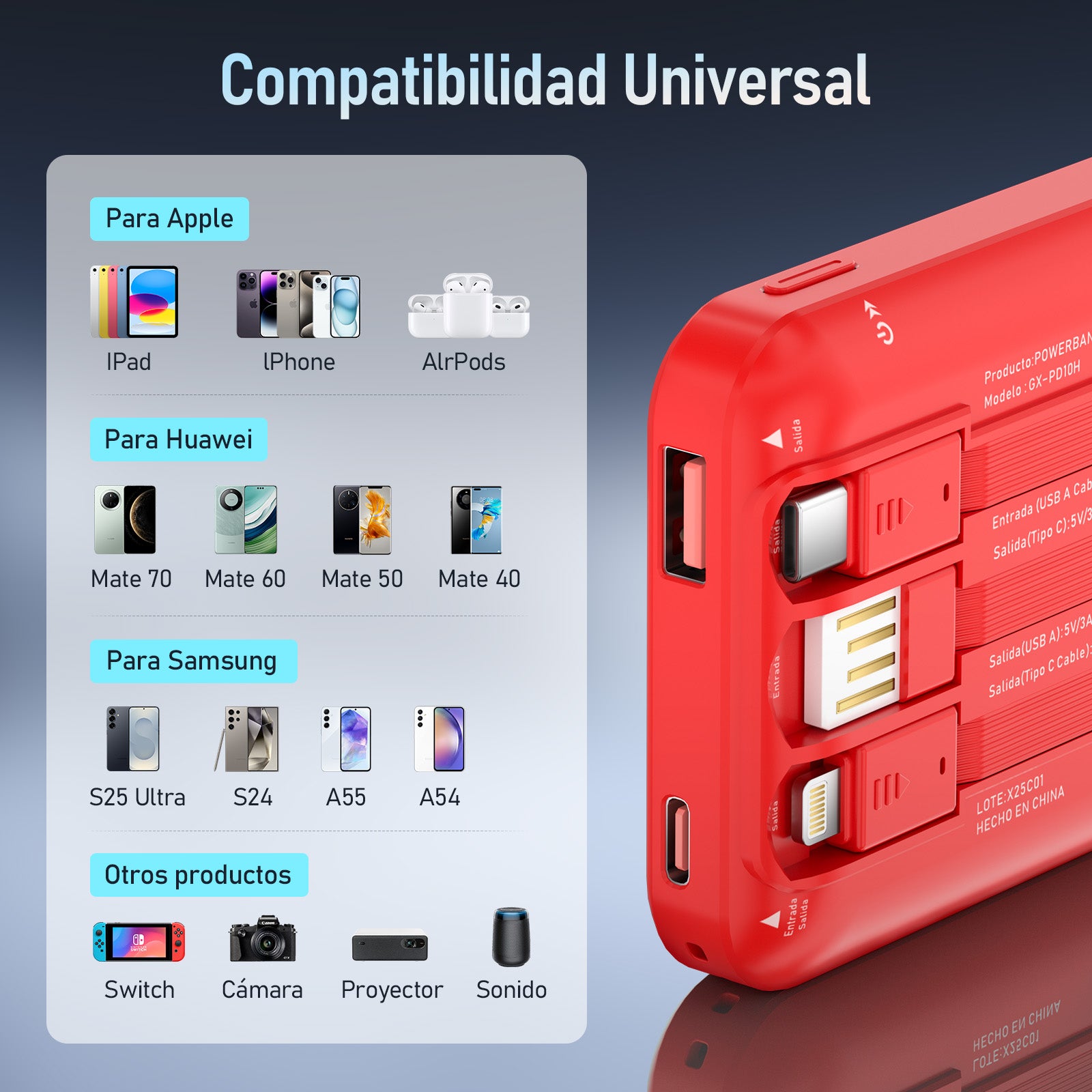 GENGXIN® Powerbank-GX-PD10H - (Sólo para exhibición)