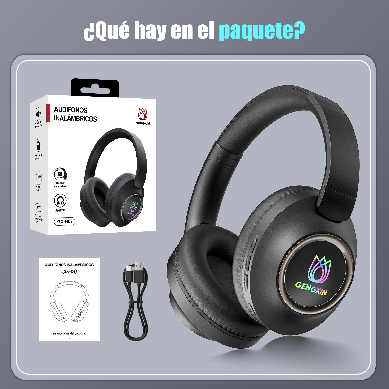 GENGXIN® Audifonos Inalambricos GX-H02 - (Sólo para exhibición)