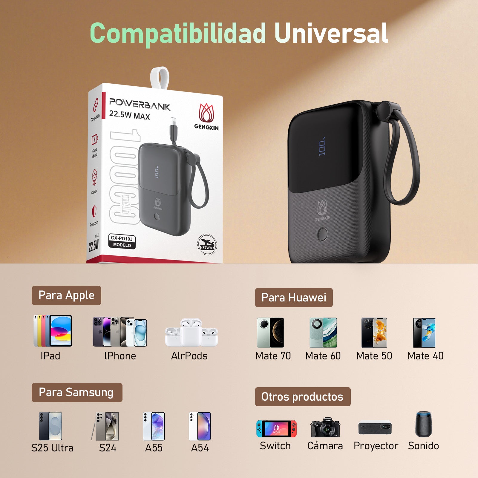 GENGXIN® Powerbank-GX-PD10J - (Sólo para exhibición)