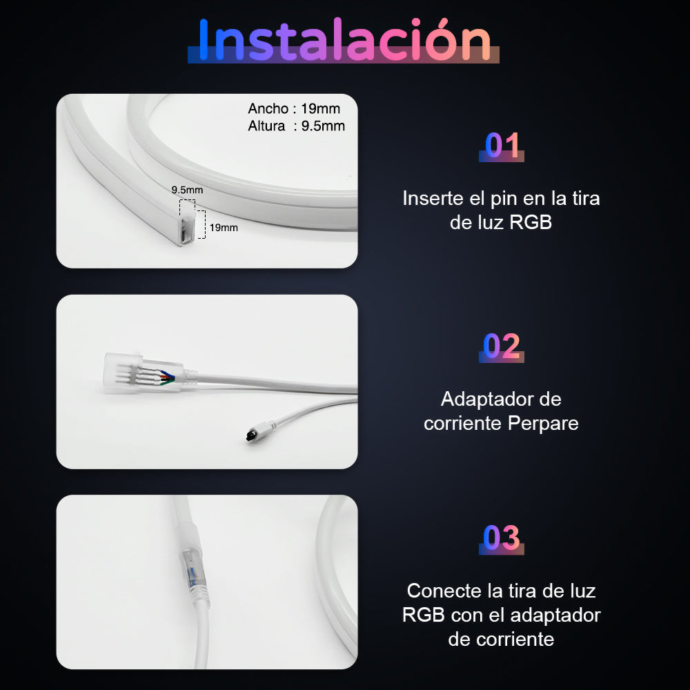 GENGXIN® Tira de LED Flex Neon RGB 110V 3838/72P 25Mts
