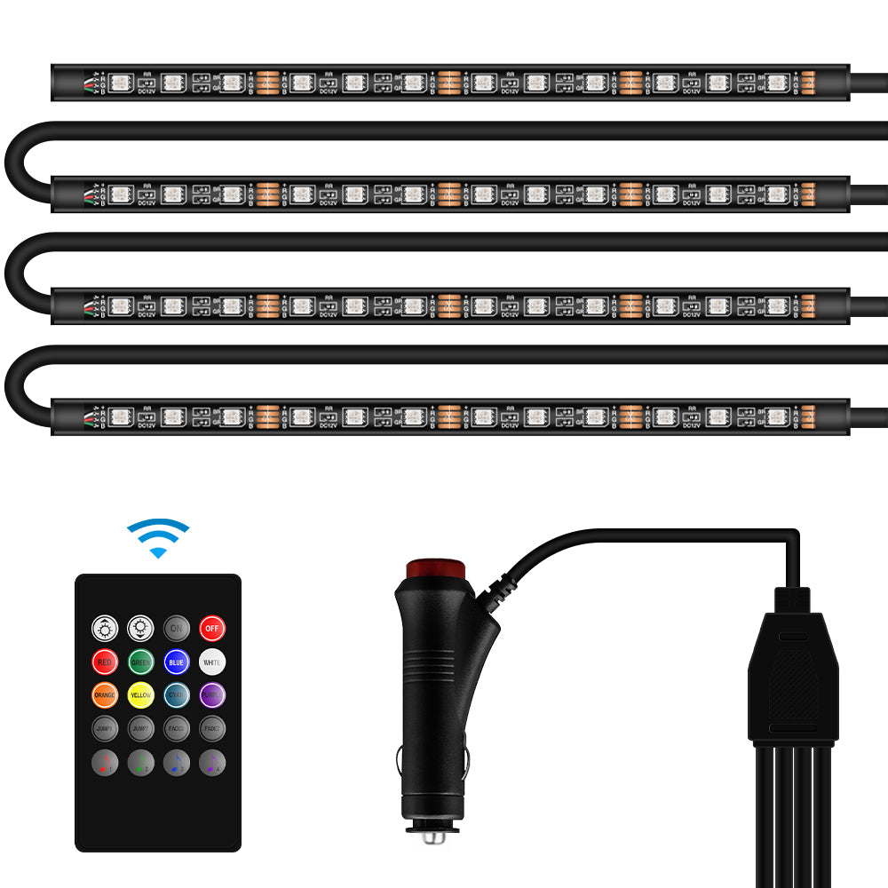 GENGXIN® Tira LED Luces Interiores del automóvil-4 Unidades 48 led - (Sólo para exhibición)