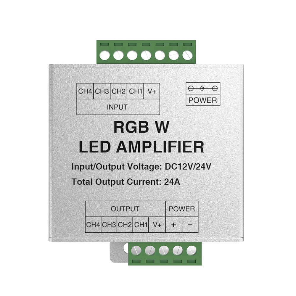 GENGXIN® Amplificador 12-24V 24A RGBW- Aluminio