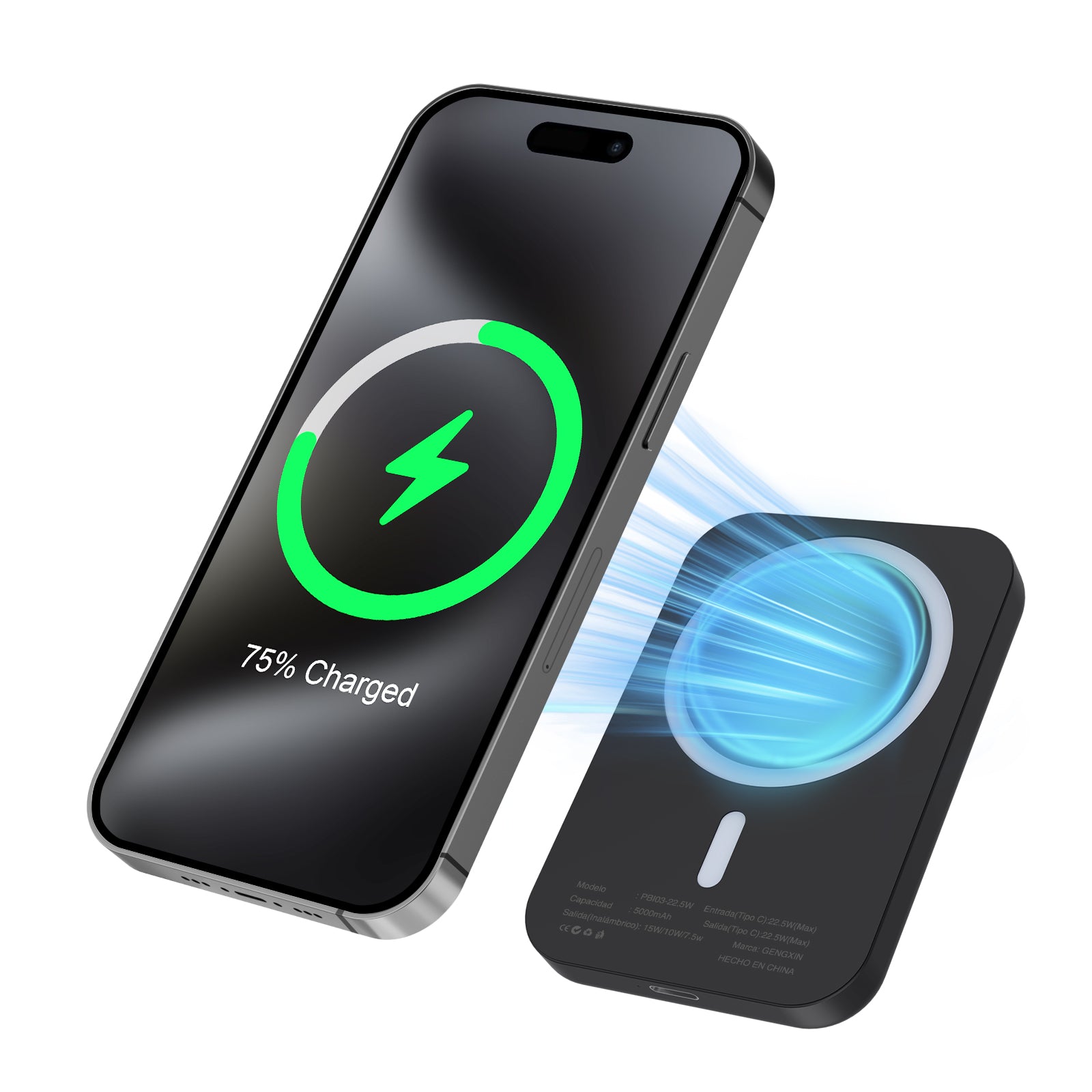 GENGXIN® PowerBank 5000 mAh inalámbrico magnético - PD3.0 - (Sólo para exhibición)