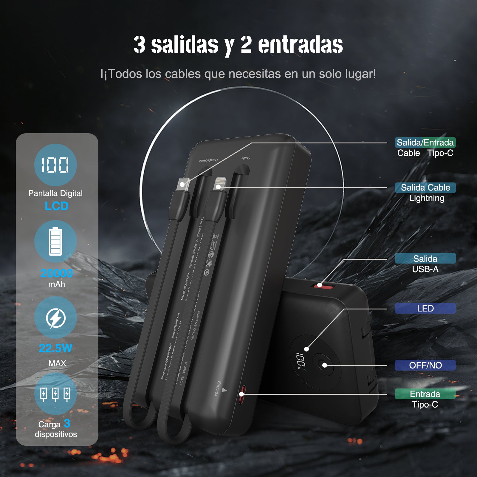 GENGXIN® Powerbank-GX-PD20K - (Sólo para exhibición)