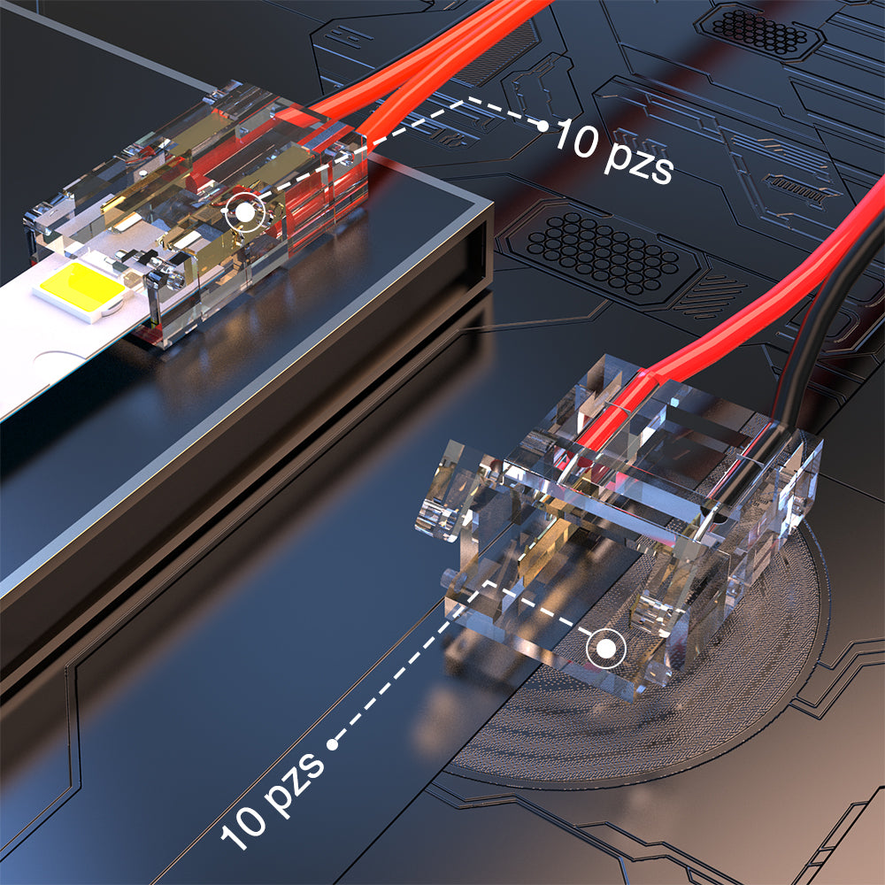 GENGXIN® Conectores Transparentes con línea-10 piezas