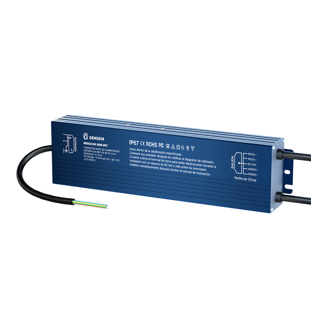 GENGXIN® Fuente Impermeable 24V 300W-IP67- 100~265V-PF0.95