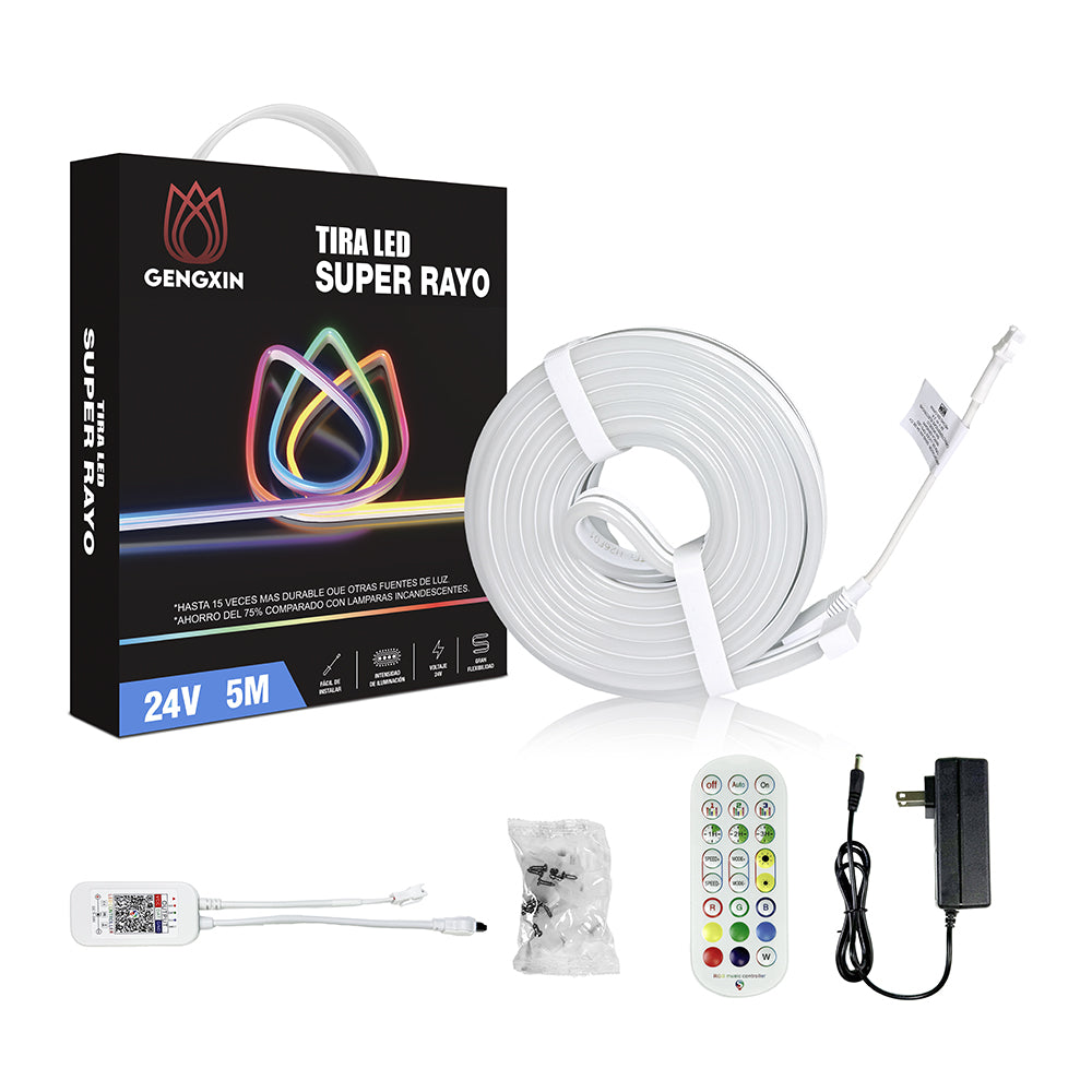 GENGXIN® Tira de LED Flex Neon Rayo 24V 5050/60P 5Mts
