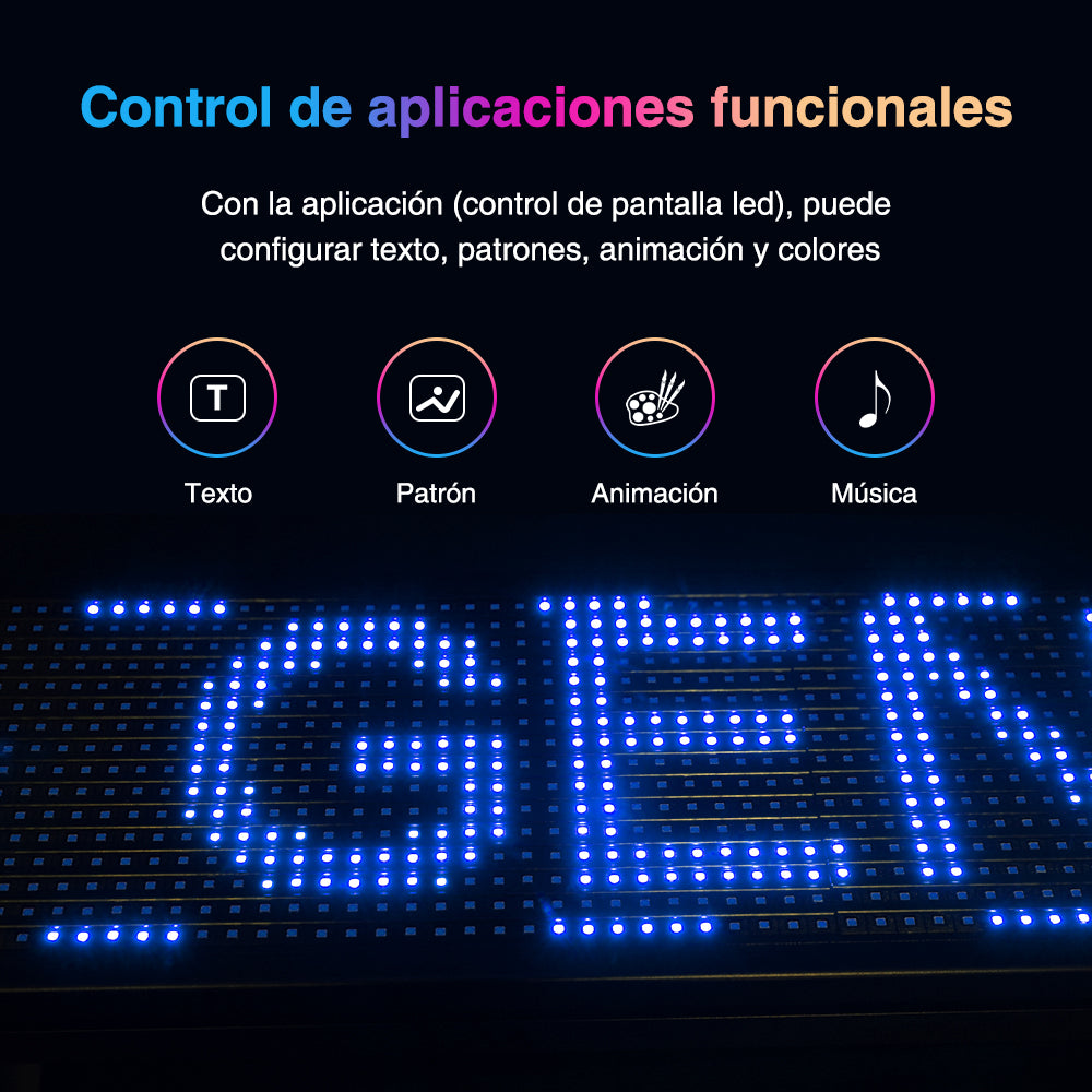 GENGXIN® LETRERO LED LUMINOSO PROGRAMABLE, P10 WIFI-100 * 20 * 5.5 cm-Amarillo