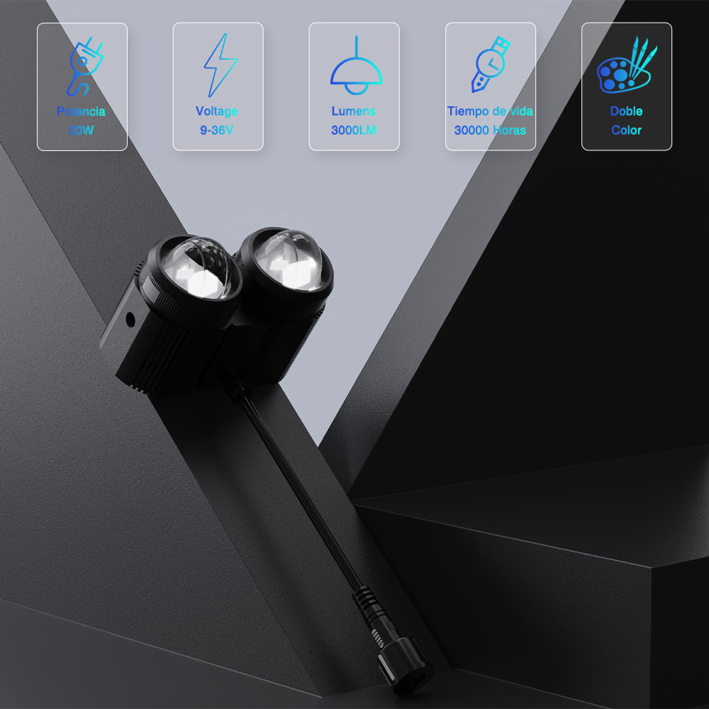 GENGXIN® Lupa Redondo - Moto U94-2T BLANCA+AMBAR - (Sólo para exhibición)