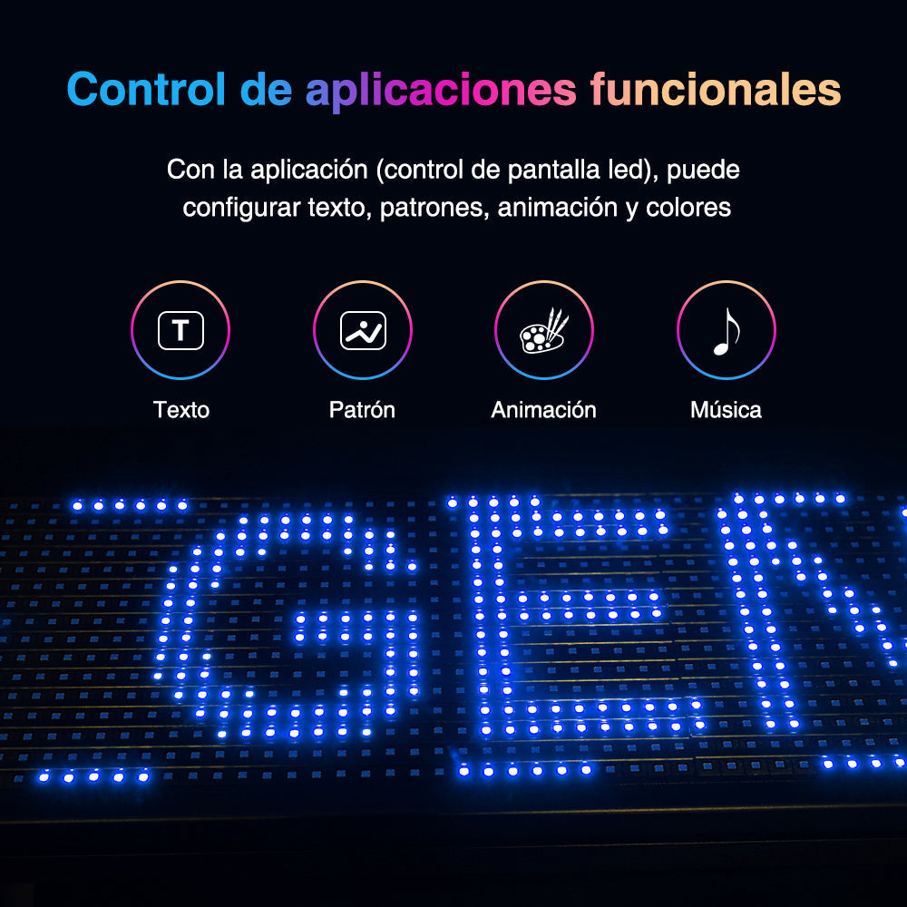 GENGXIN® LETRERO LED LUMINOSO PROGRAMABLE, P10 WIFI-100 * 20 * 5.5 cm-Blanco