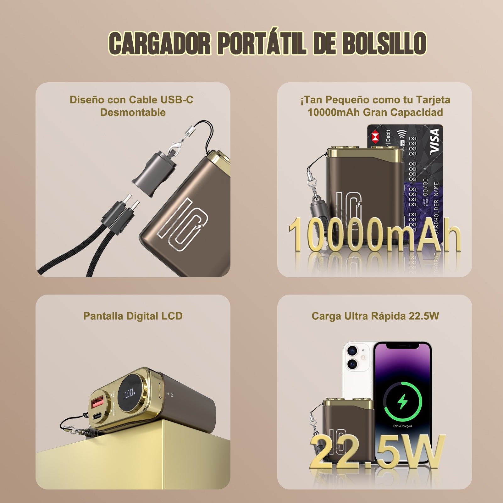 GENGXIN® Powerbank-GX-PD10D - (Sólo para exhibición)