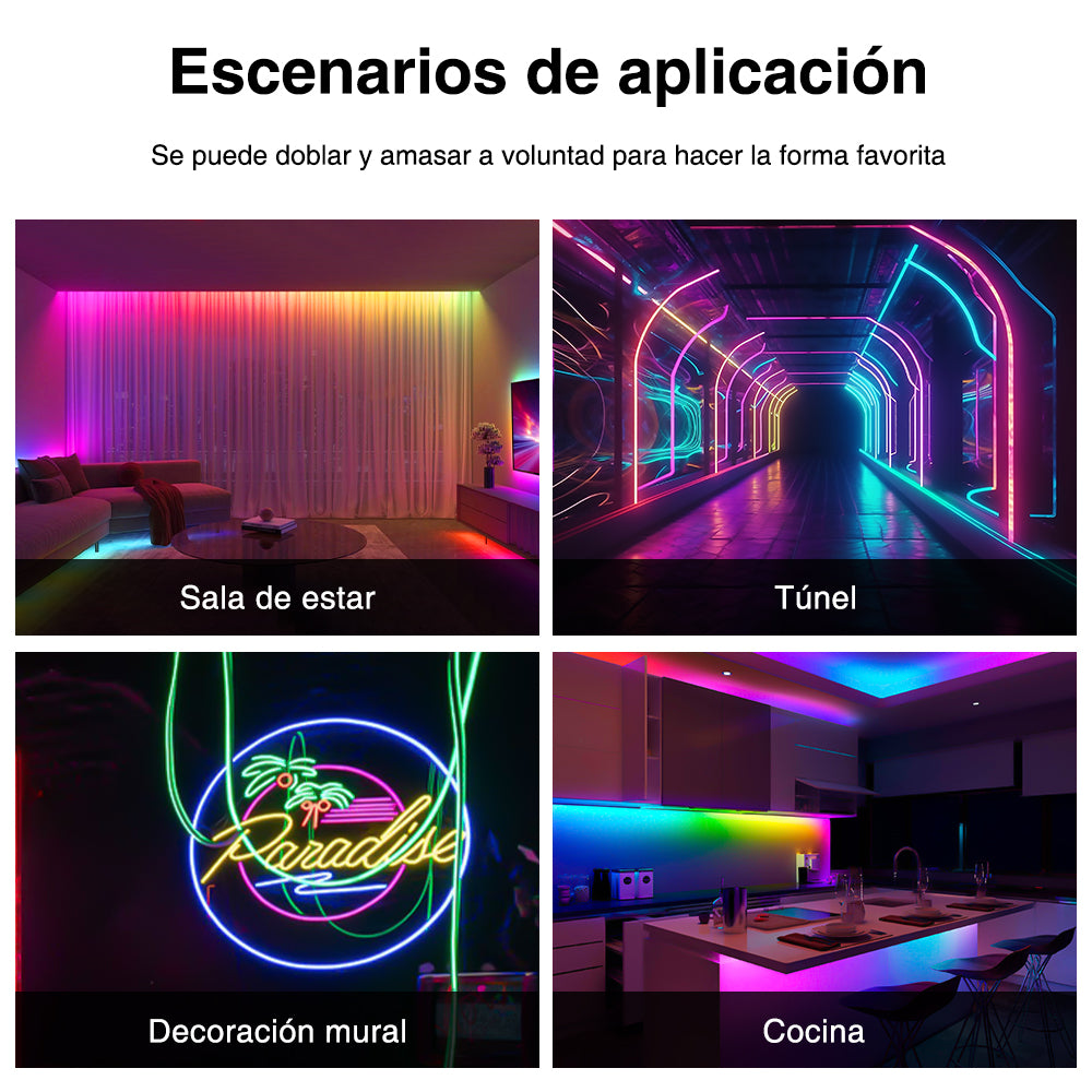 GENGXIN® Tira de LED Flex Neon Bilateral 24V 3535/96P 10 mts - Rayo