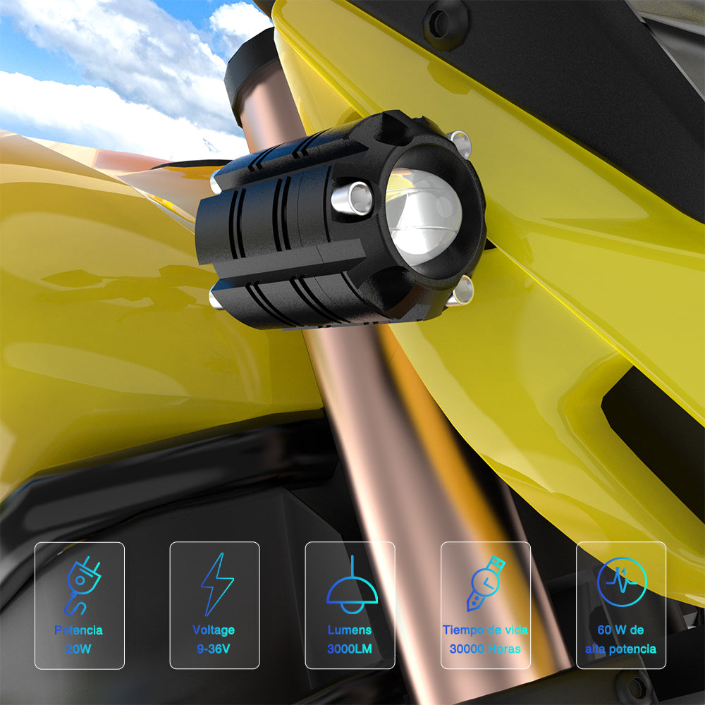 GENGXIN® Lupa Redondo - Moto U106 BLANCA+AMBAR - (Sólo para exhibición)