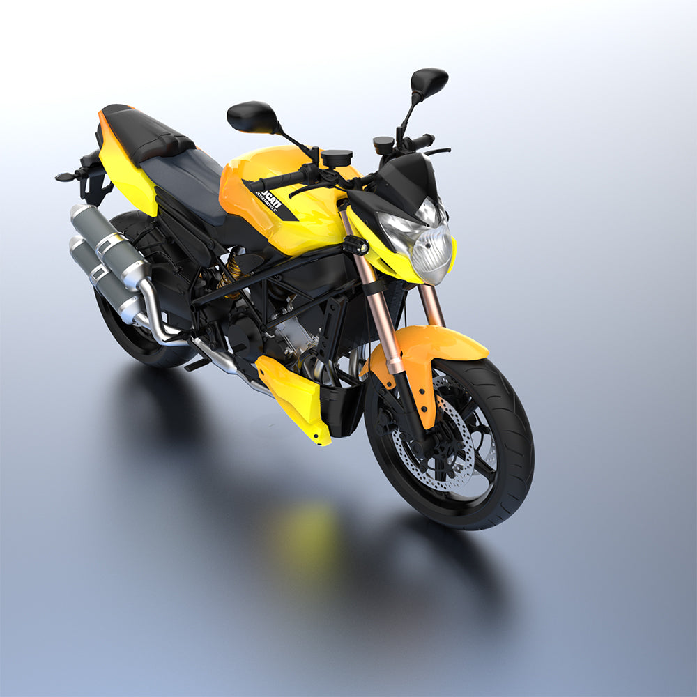 GENGXIN® Lupa Redondo - Moto U106 BLANCA+AMBAR - (Sólo para exhibición)
