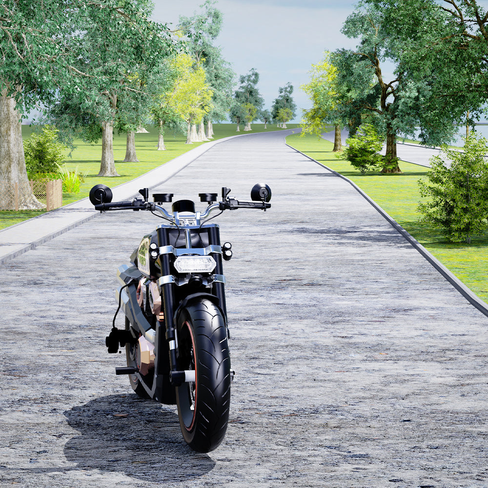 GENGXIN® Lupa Redondo - Moto U94-2T BLANCA+AMBAR - (Sólo para exhibición)