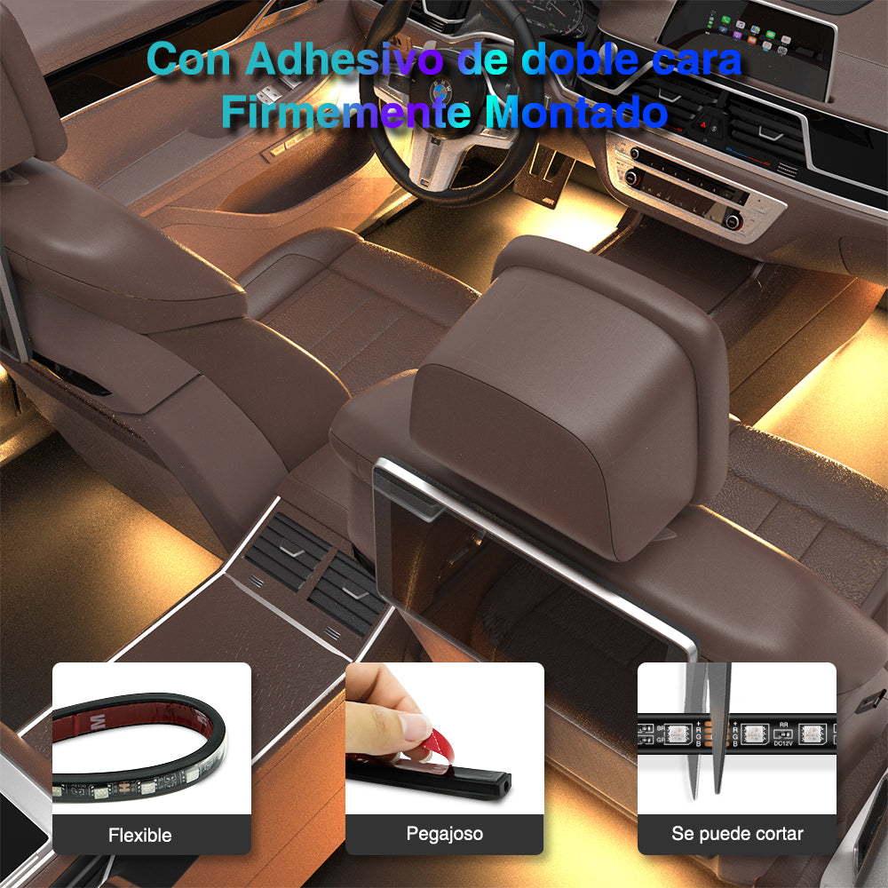 GENGXIN® Tira LED Luces Interiores del automóvil-4 Unidades 48 led - (Sólo para exhibición)