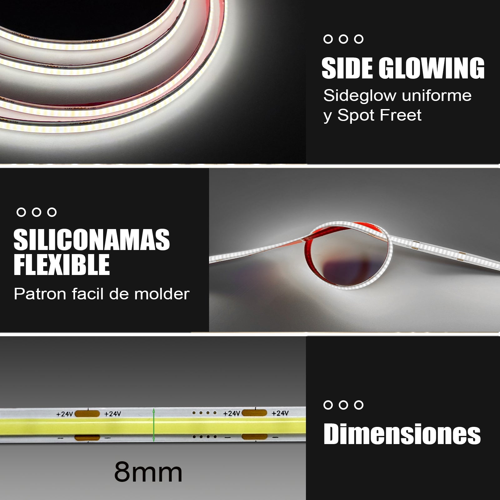 GENGXIN® Tira de LED Flex 24V COB/312P - 10mts