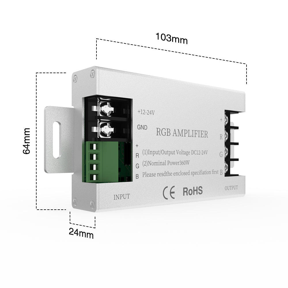 GENGXIN® Amplificador 12-24V RGB 360W - Aluminio