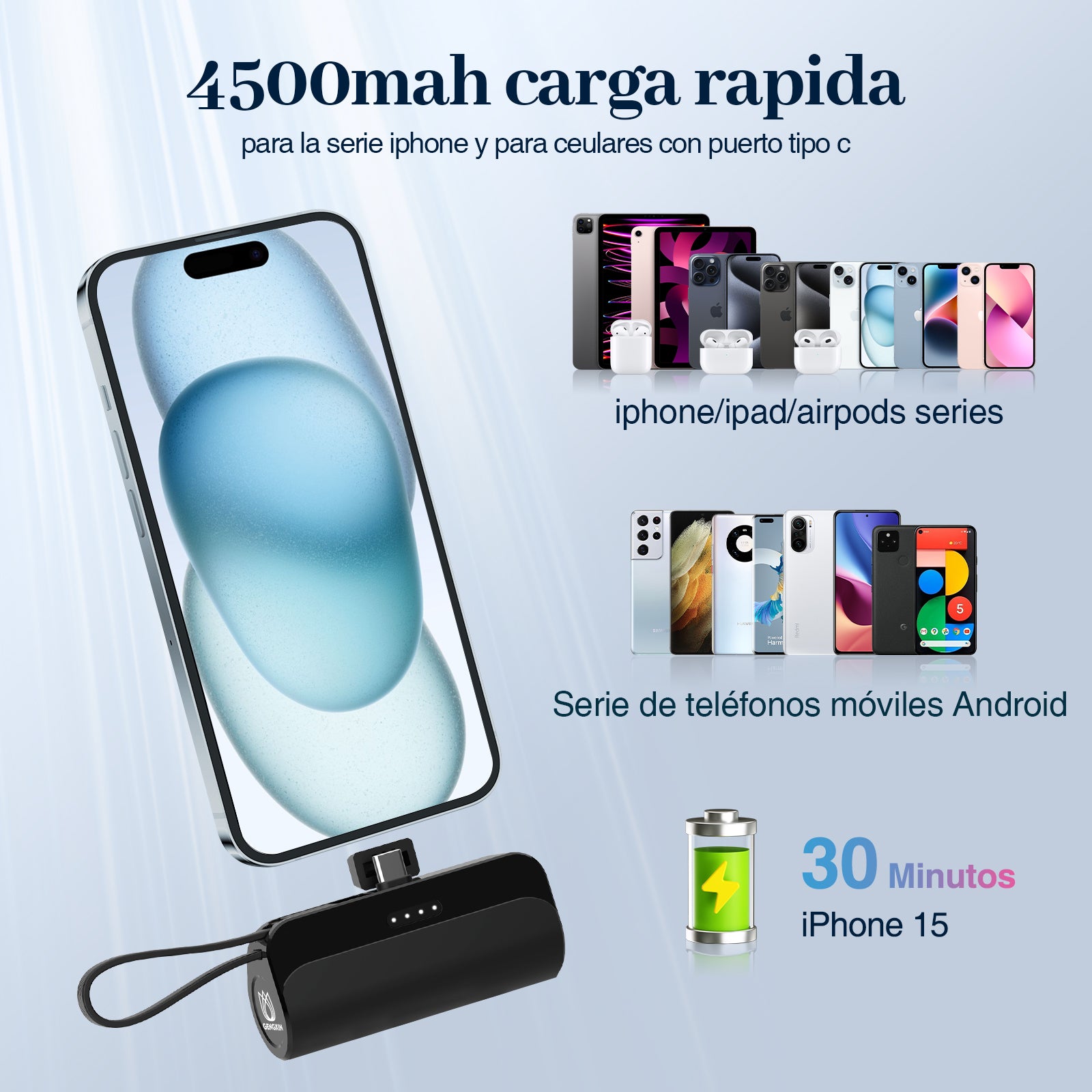 GENGXIN® PowerBank Capsula-02 --4500 mAh - (Sólo para exhibición)