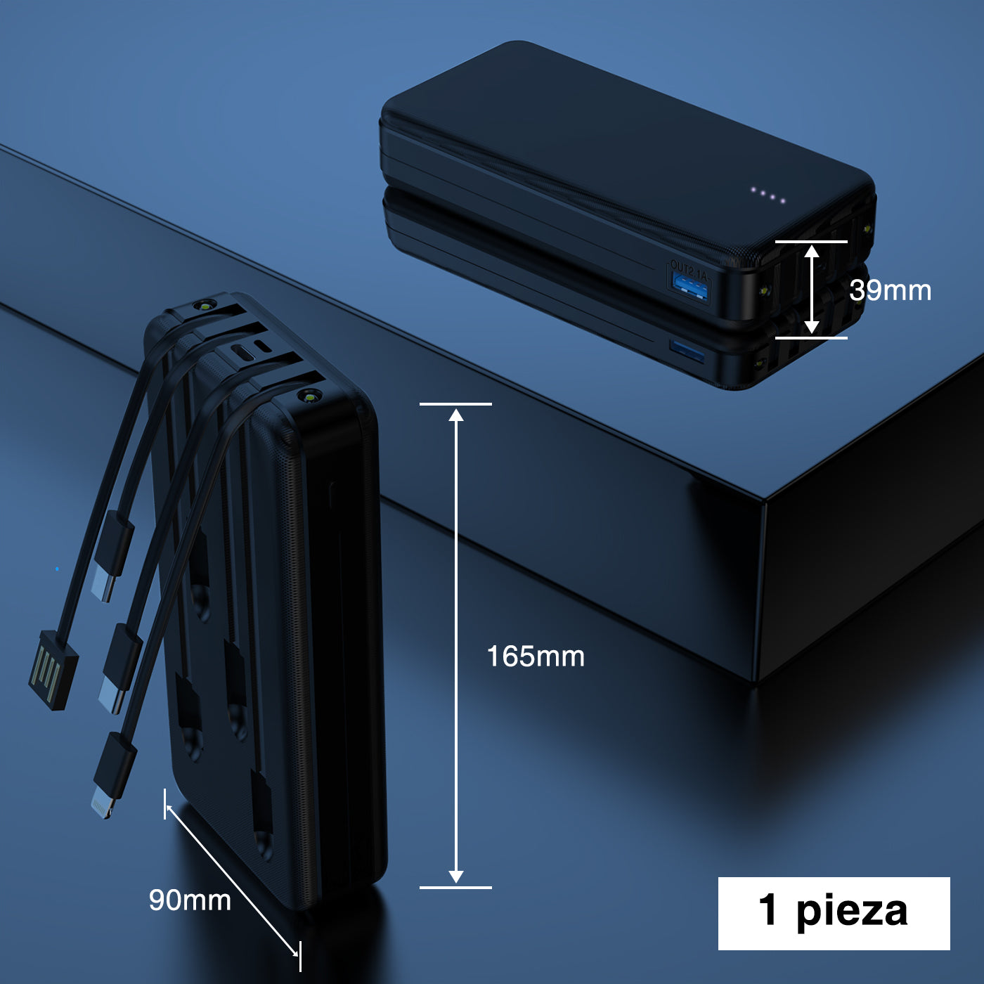 GENGXIN® Powerbank 20000mah Entrada Tipo C & V8 & Iphone & USB A