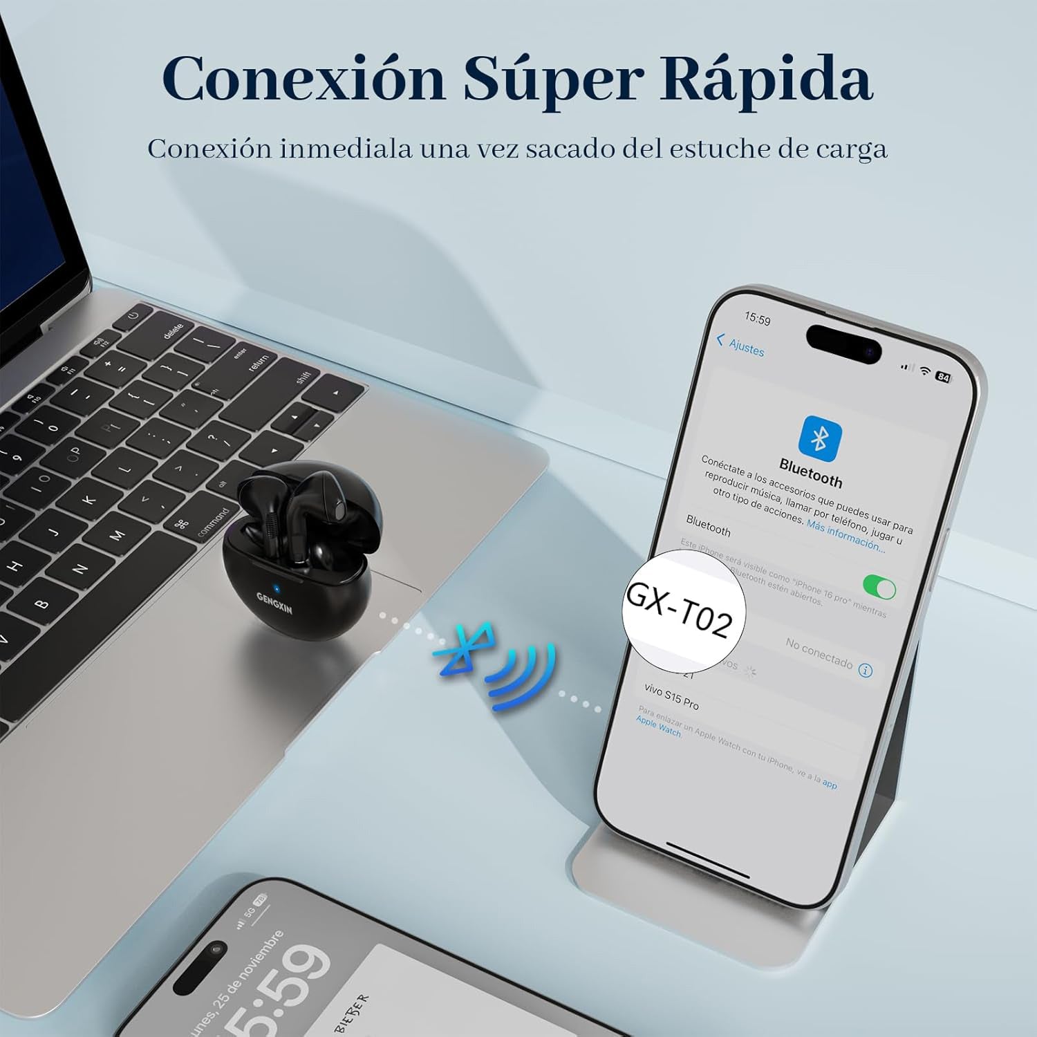 GENGXIN® Audifonos Inalambricos GX-T02 - (Sólo para exhibición)