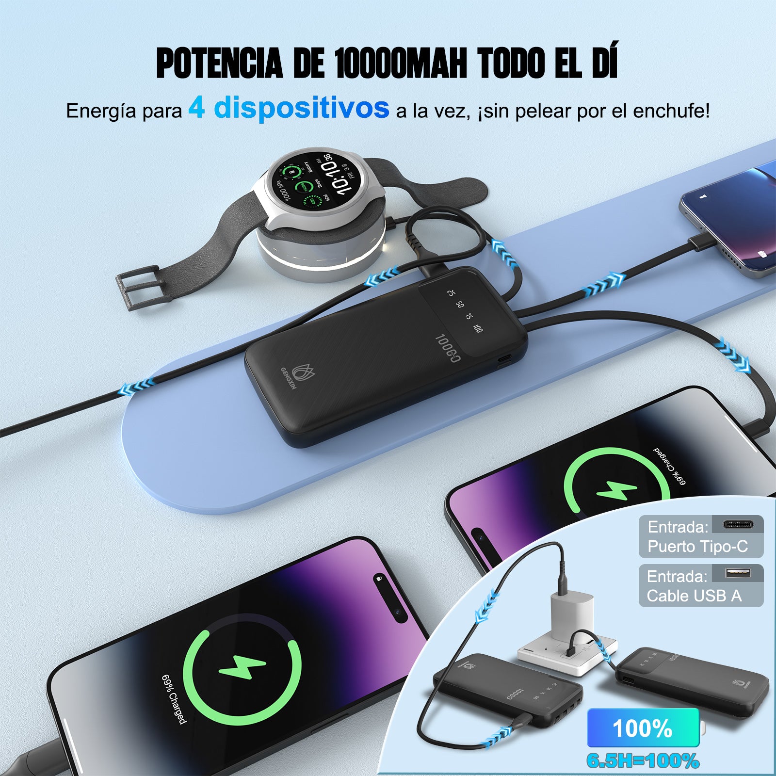 GENGXIN® Powerbank-GX-PB10B - (Sólo para exhibición)