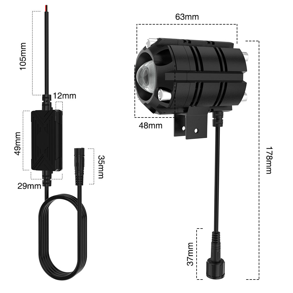 GENGXIN® Lupa Redondo - Moto U106 BLANCA+AMBAR - (Sólo para exhibición)