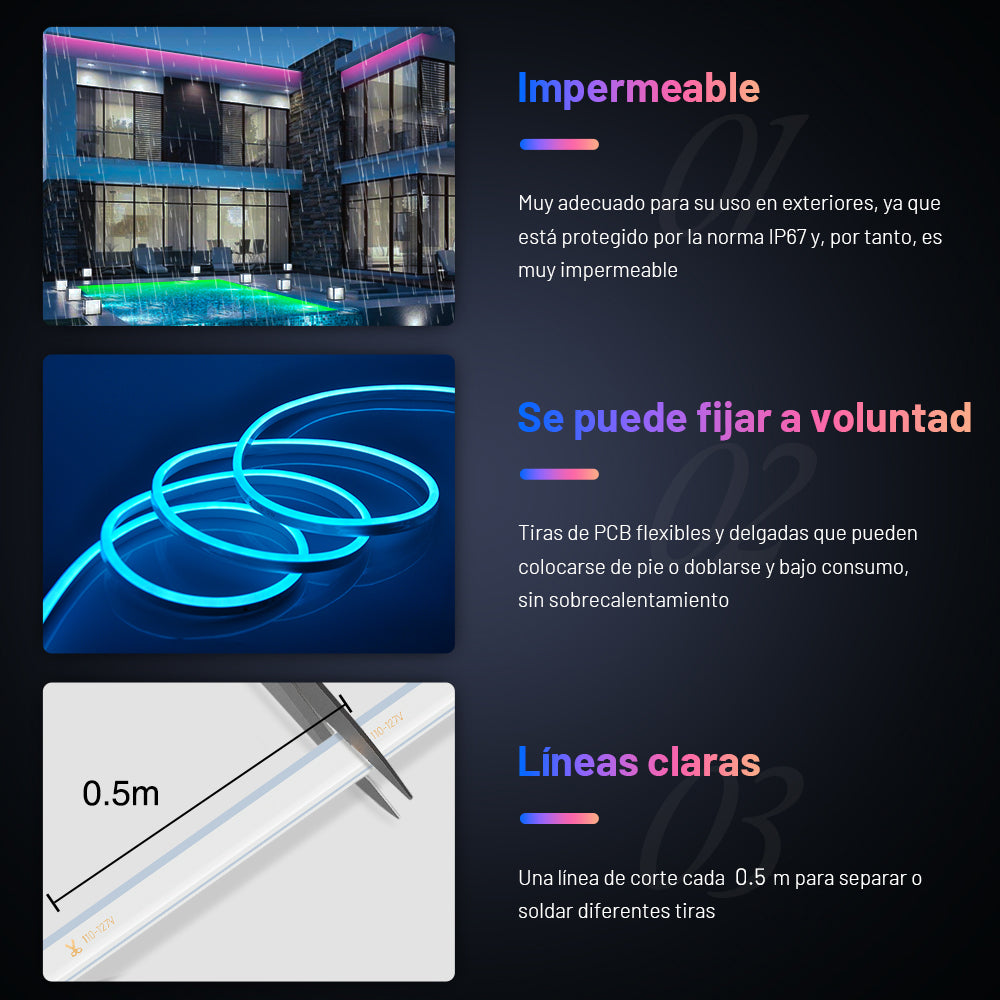GENGXIN® Tira de LED Flex Neón 110V 2835/120P 25Mts