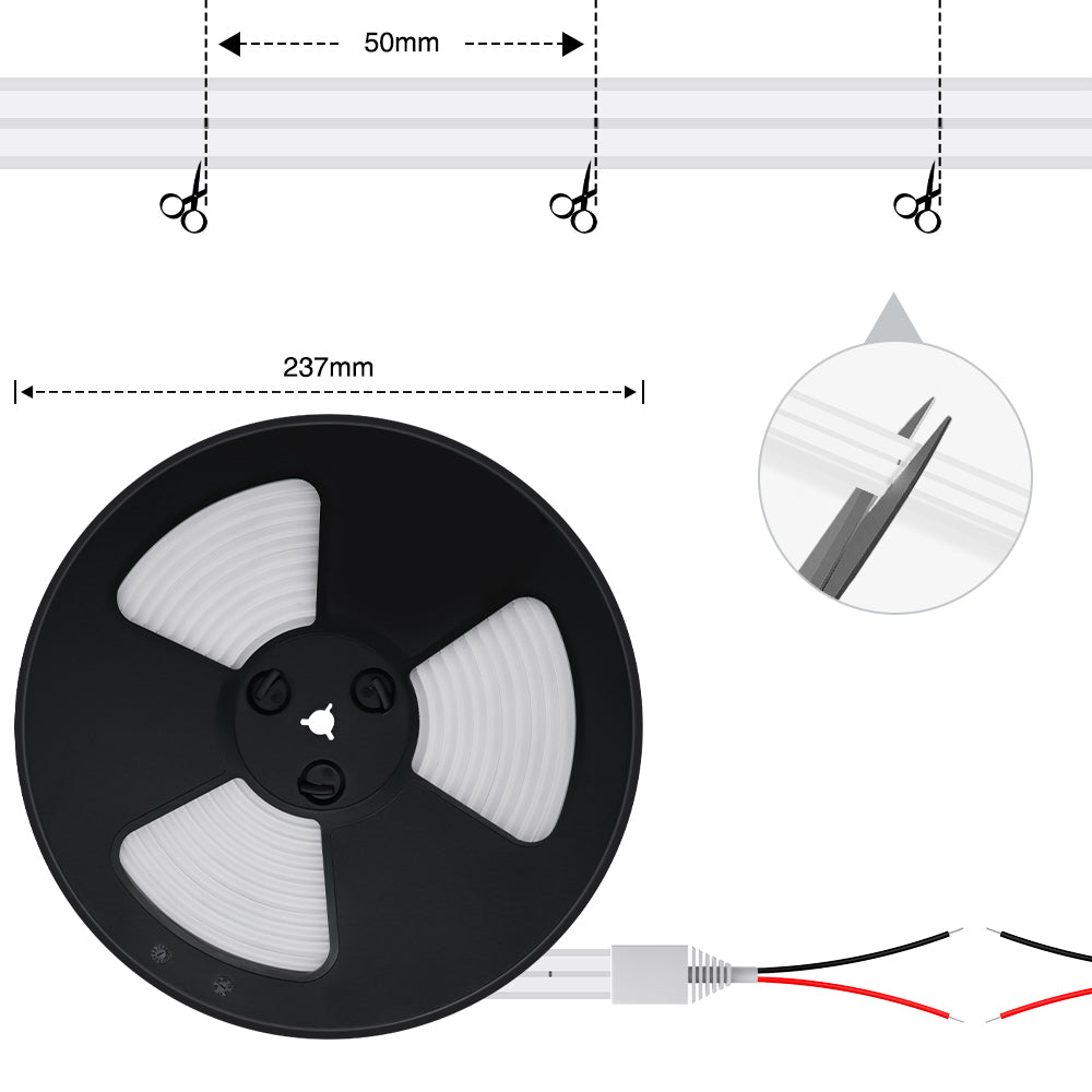 GENGXIN® Tira de LED Flex Neon Bilateral 24V 2835/120P 10 mts