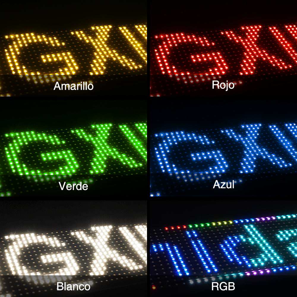 GENGXIN® LETRERO LED LUMINOSO PROGRAMABLE, P10 WIFI-100 * 20 * 5.5 cm-Amarillo