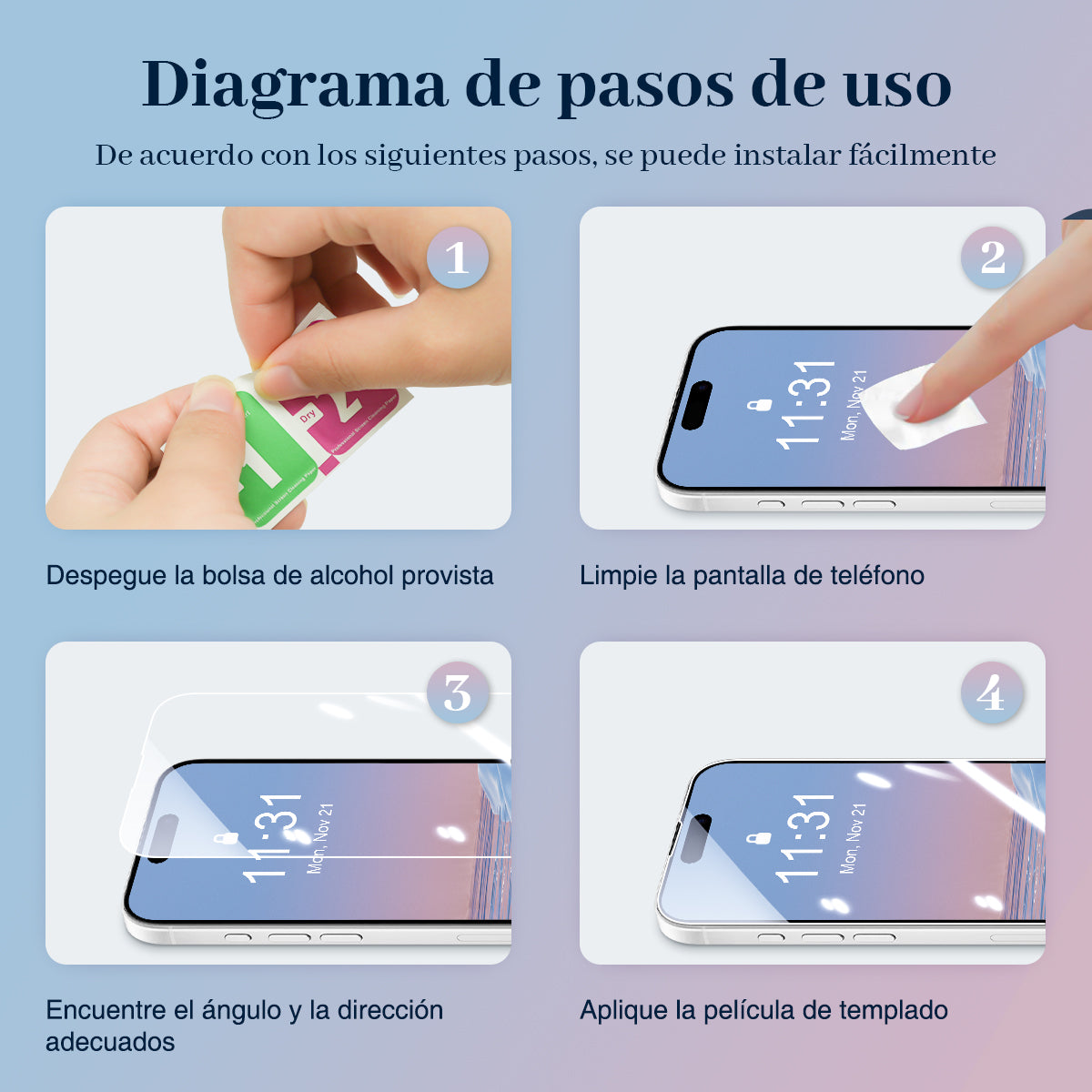GENGXIN® Mica HD para iPhone(Tenga en cuenta el modelo) -10 piezas