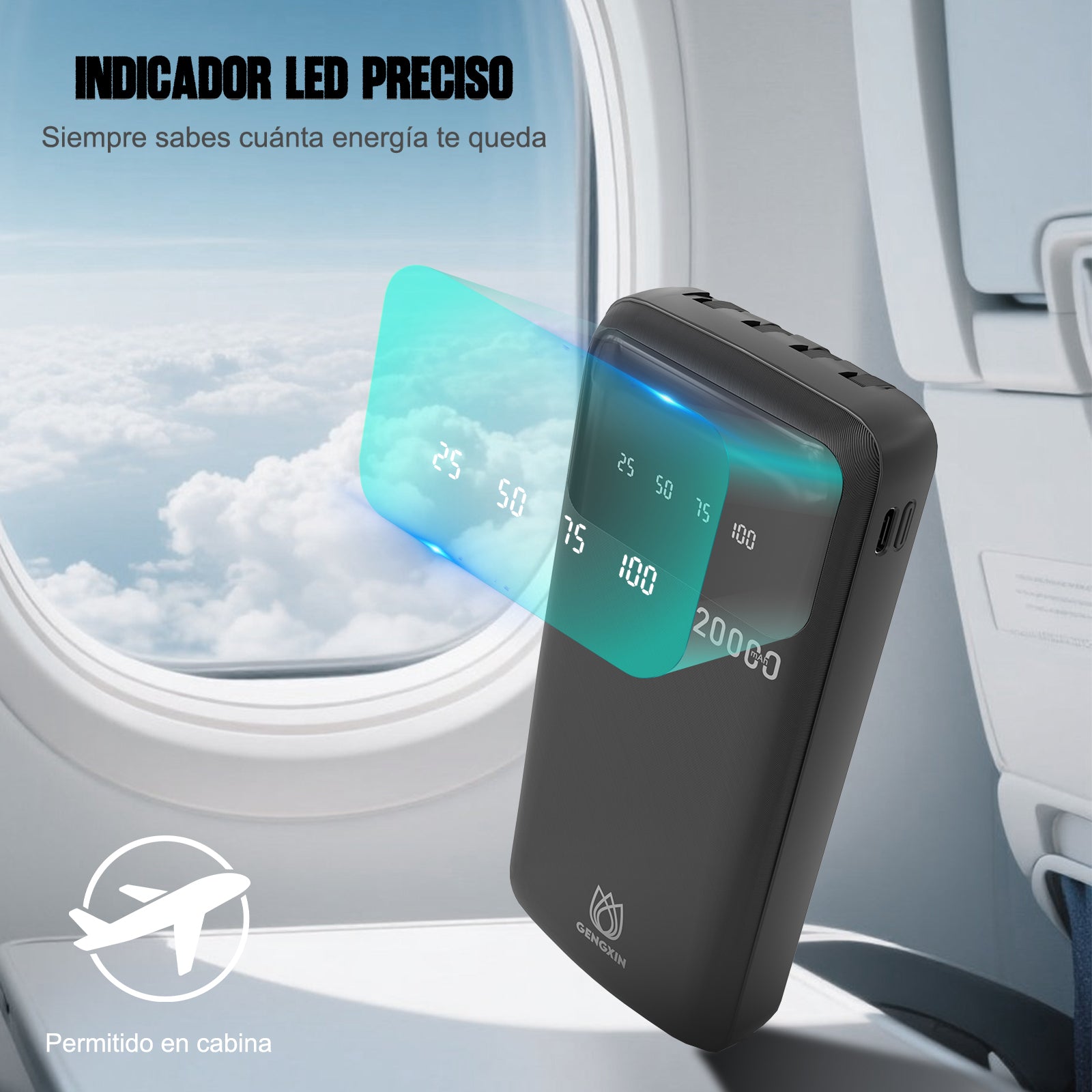 GENGXIN® Powerbank-GX-PB20B - (Sólo para exhibición)