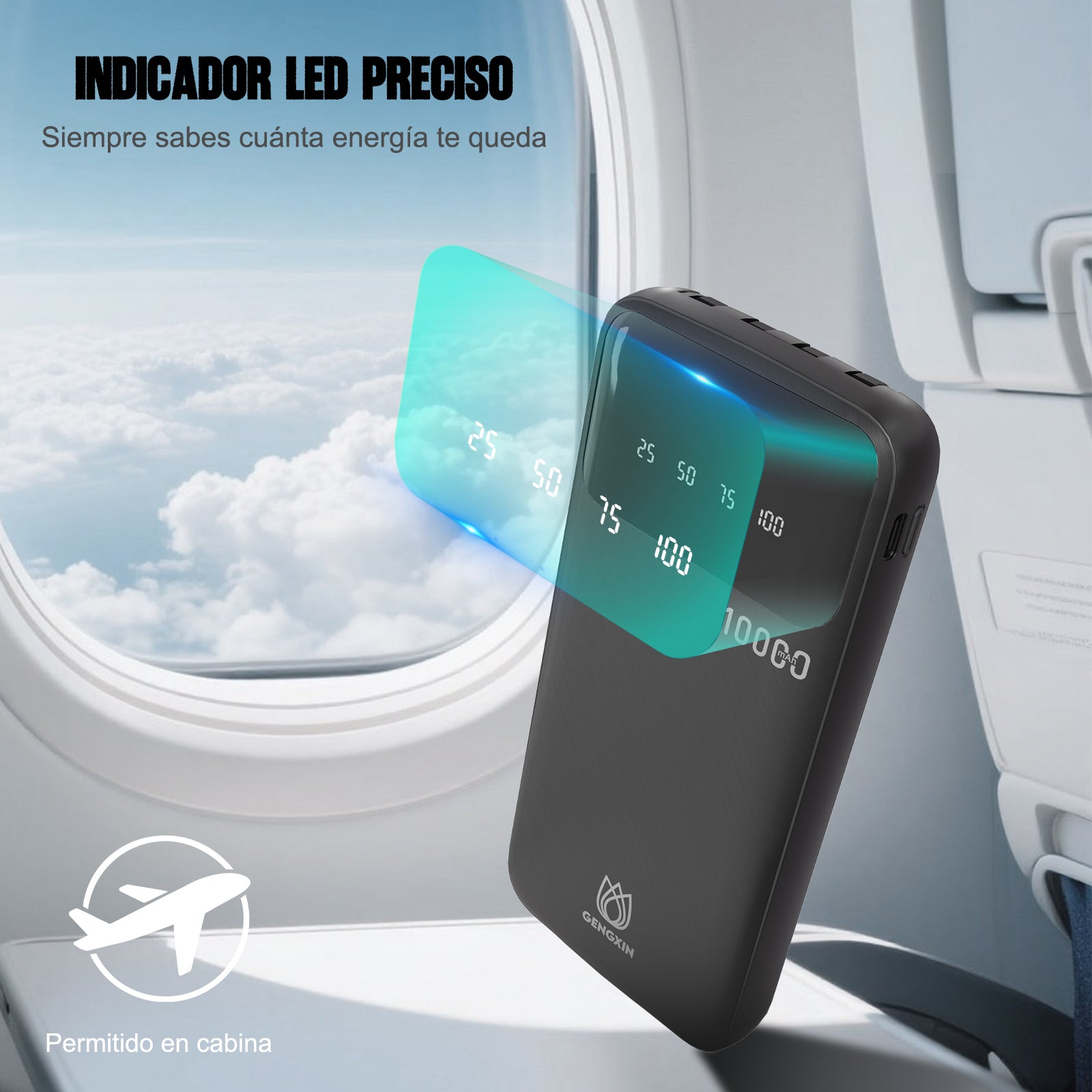 GENGXIN® Powerbank-GX-PB10B - (Sólo para exhibición)