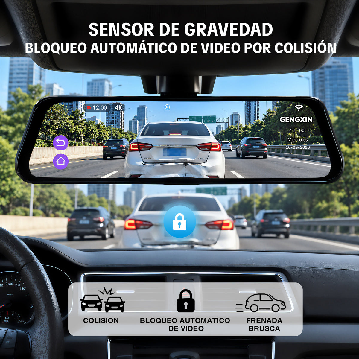 GENGXIN® Grabadora Para Auto-GX-GR02- (Sólo para exhibición)