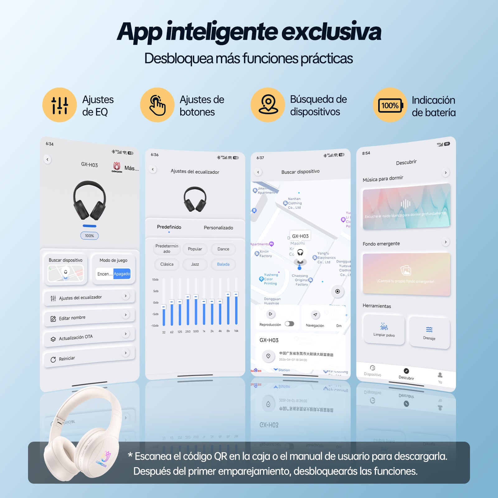 GENGXIN® Audifonos Inalambricos GX-H03 - (Sólo para exhibición)