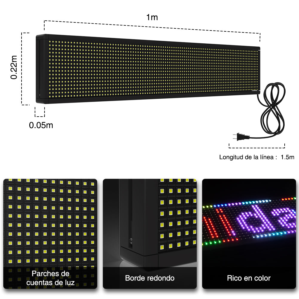GENGXIN® LETRERO LED LUMINOSO PROGRAMABLE, P10 WIFI-100 * 20 * 5.5 cm-Amarillo