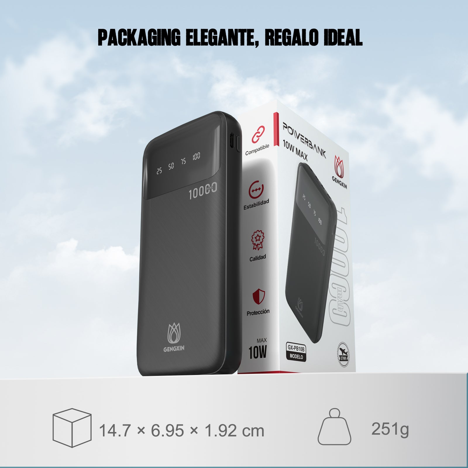 GENGXIN® Powerbank-GX-PB10B - (Sólo para exhibición)