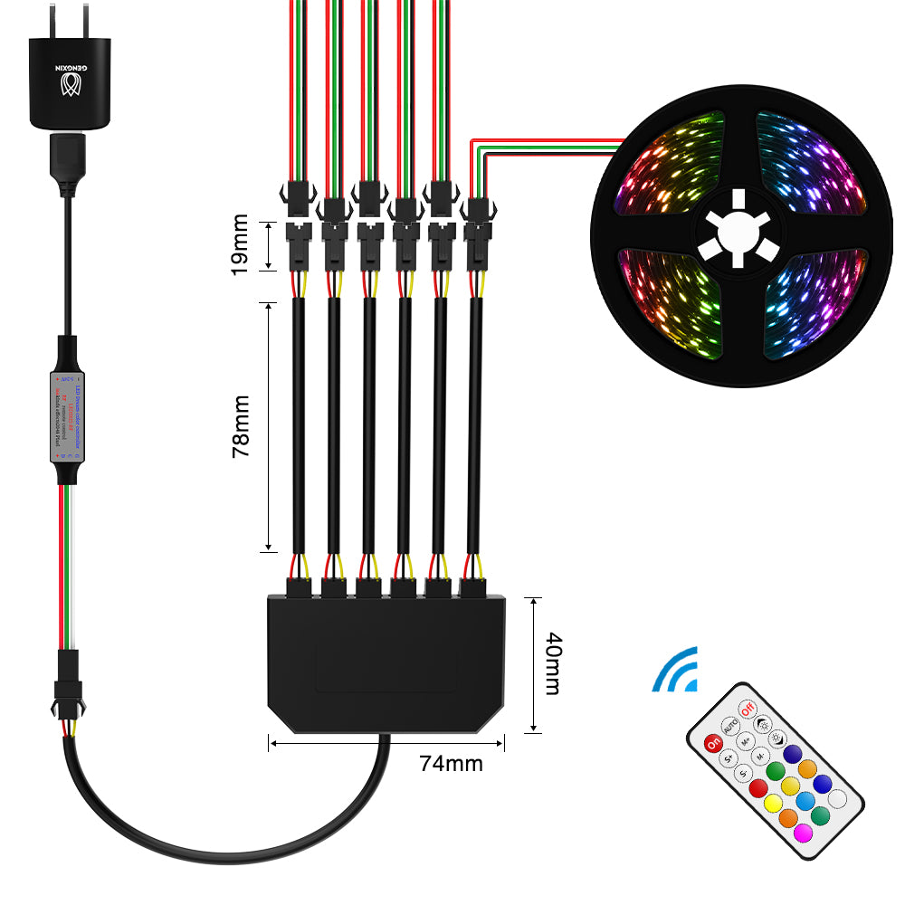 GENGXIN® Controlador Tira de LED 1 a 8/6/4-Rayo