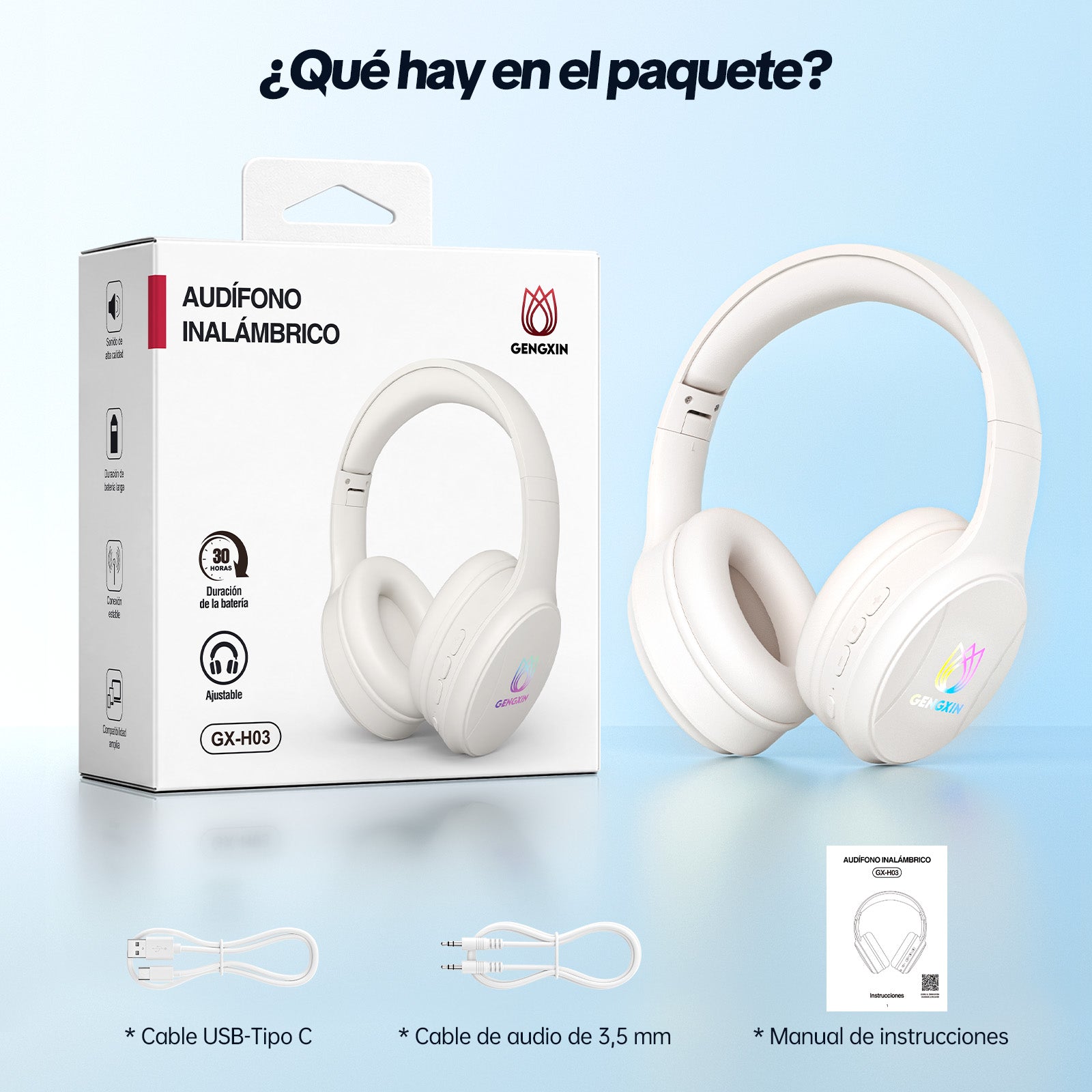 GENGXIN® Audifonos Inalambricos GX-H03 - (Sólo para exhibición)