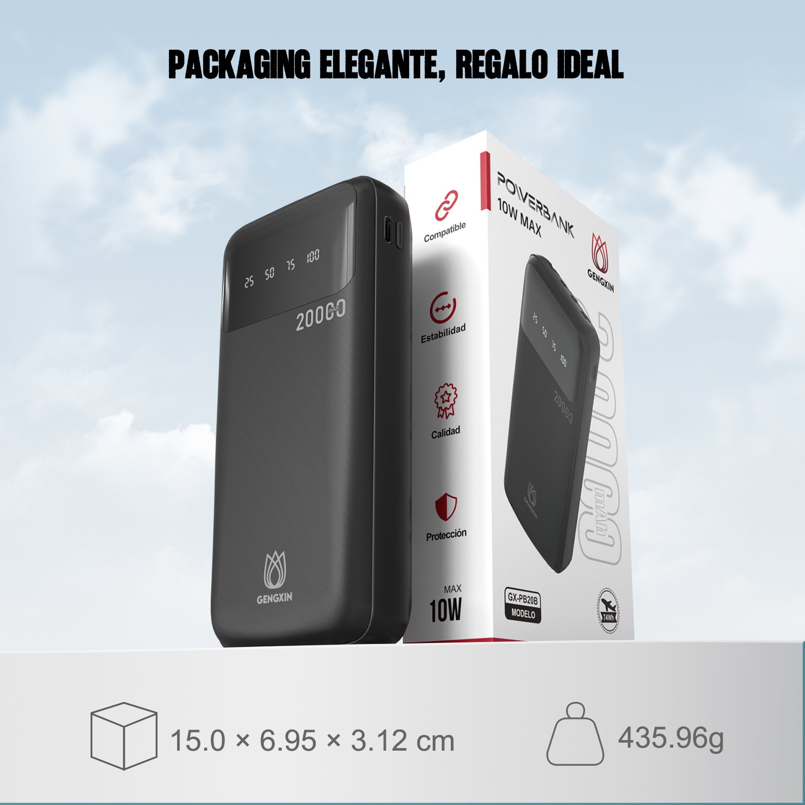 GENGXIN® Powerbank-GX-PB20B - (Sólo para exhibición)