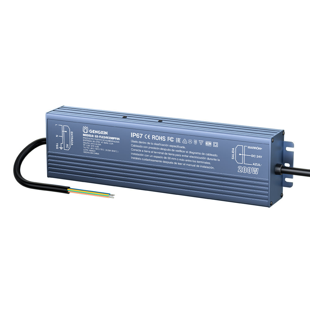 GENGXIN® Fuente Impermeable 24V 200W-IP67- 100~265V-PF0.95