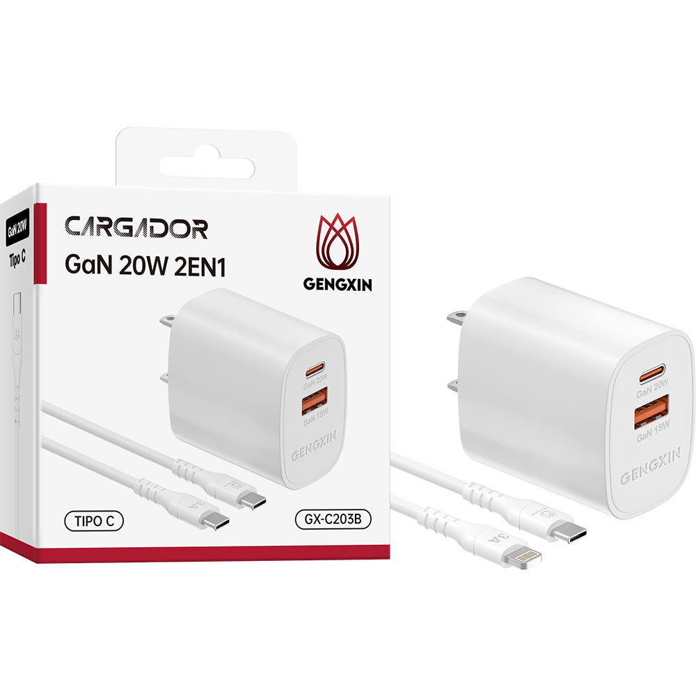GENGXIN® Cargador-GX-C203B Incluye cable de datos - (Sólo para exhibición)