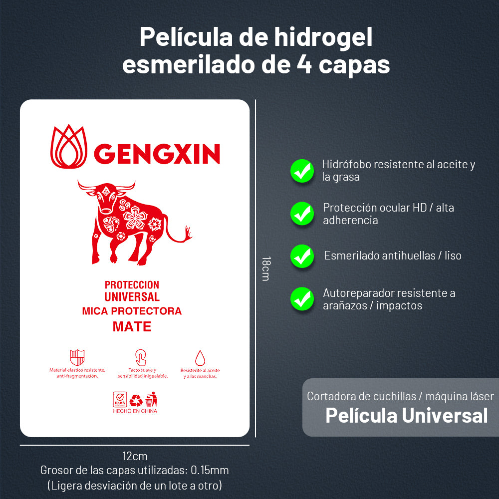 GENGXIN® Mica Hidrogel-50 piezas - (Sólo para exhibición)