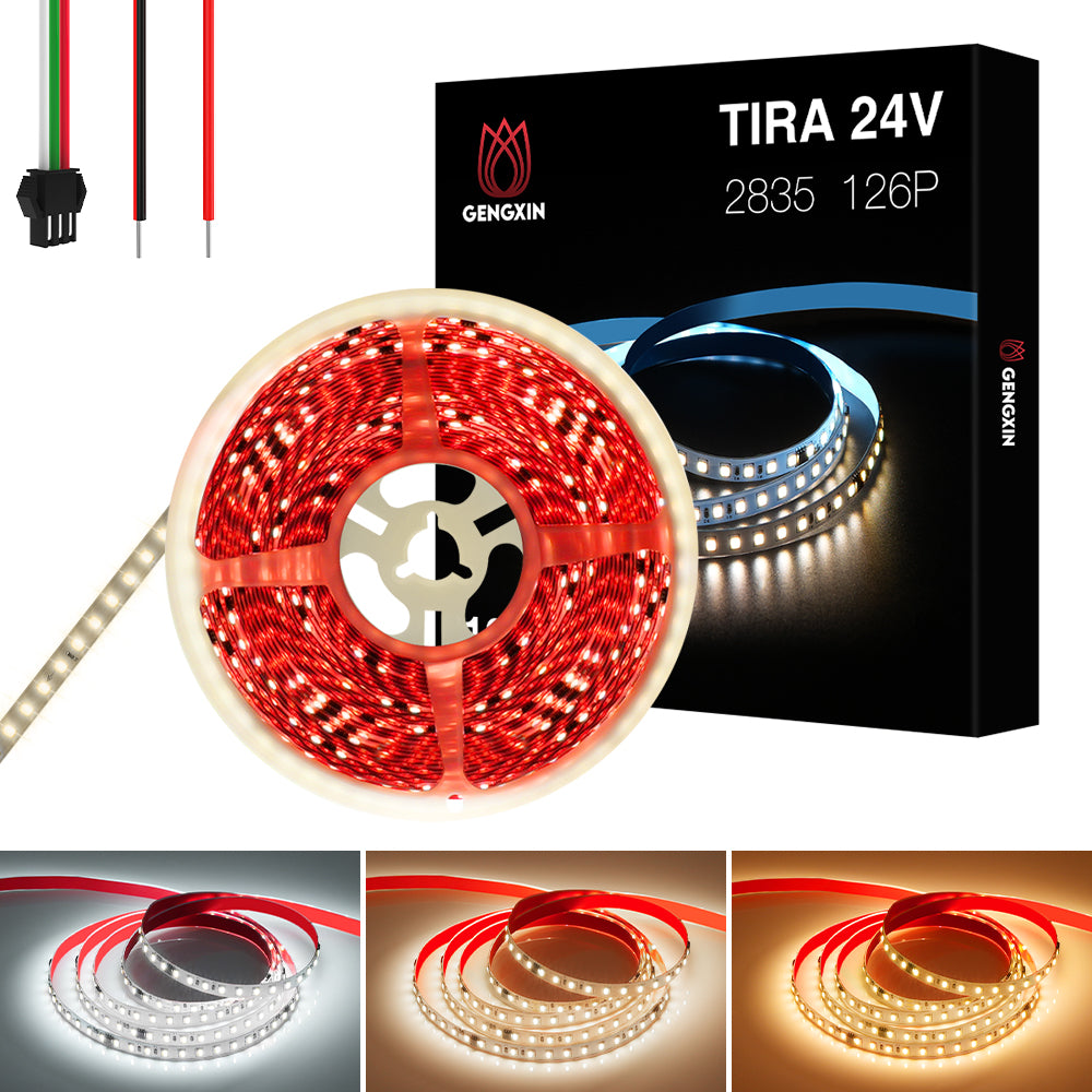 GENGXIN® Tira De Led Flex 24V 2835/126P 10Mts (Luz de flujo de agua)